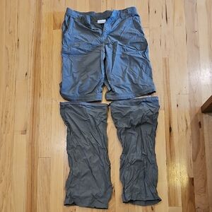 Columbia Boy's 14/16 Gray Cargo Convertible Pants